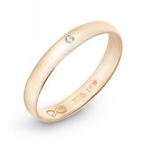 Обручальное кольцо R01-WED-00026-М12447 из красного золота, гладкое