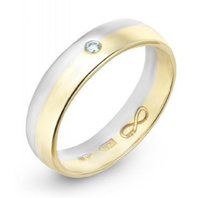 Обручальное кольцо R01-WED-00020-М12452 комбинированное, гладкое