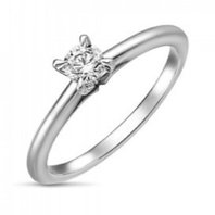 Помолвочное кольцо R01-SOL38-025-G2-М12474 из белого золота, гладкое