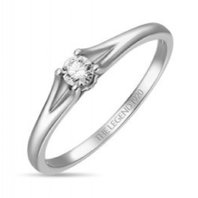 Помолвочное кольцо R01-SL06-015-G2-М12478 из белого золота, гладкое